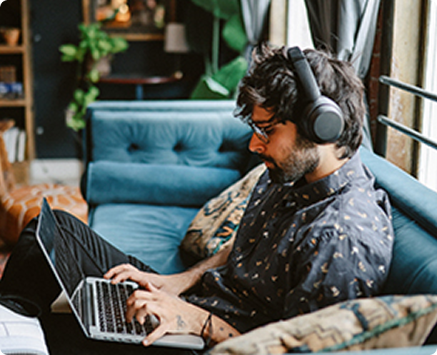 Person working on a laptop